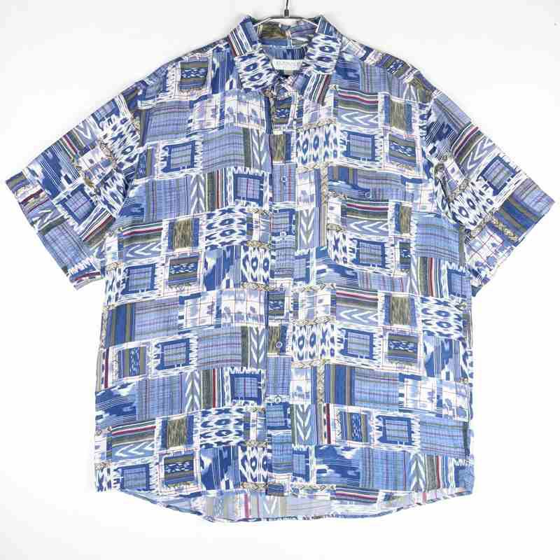 古着のシルク柄シャツ