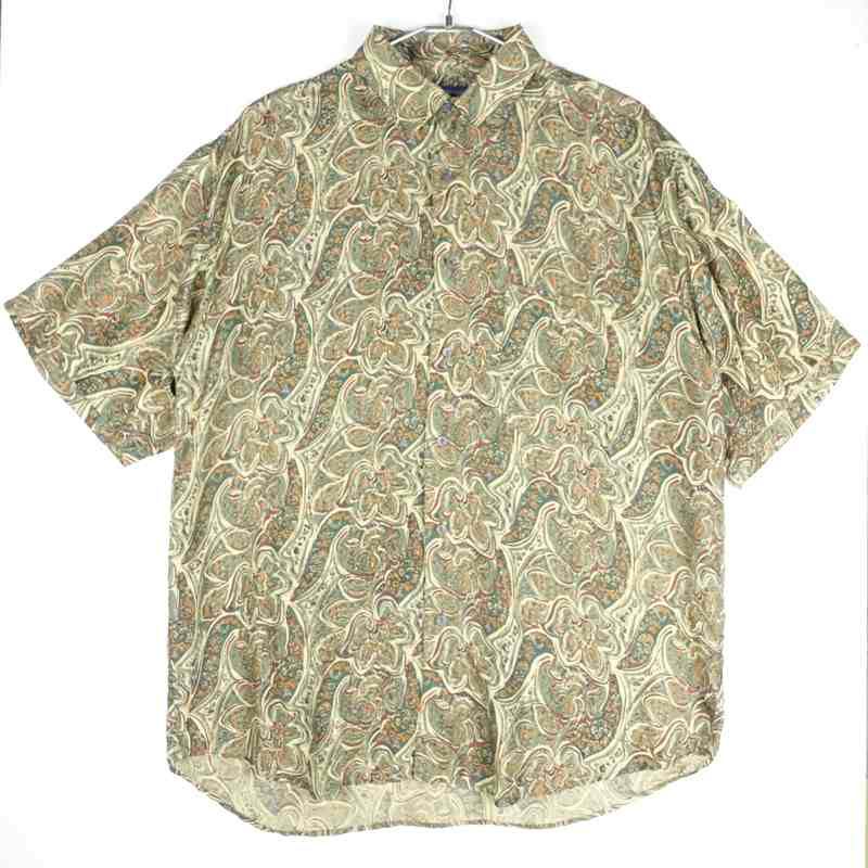 古着のシルク柄シャツ