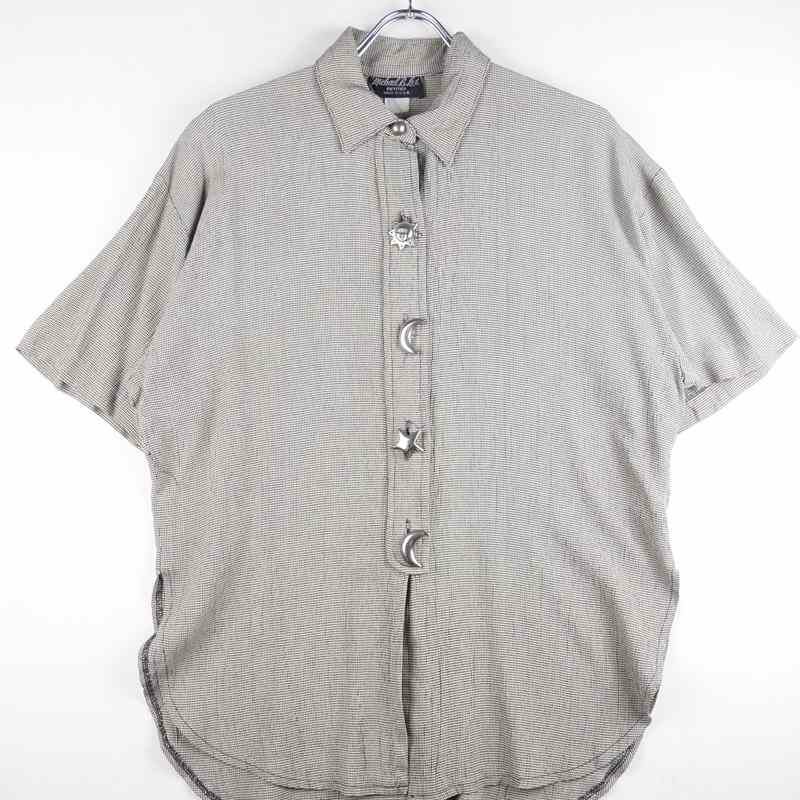 古着のチェック半袖シャツ
