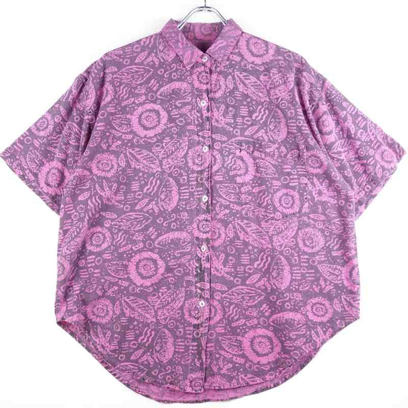 古着の半袖柄シャツ