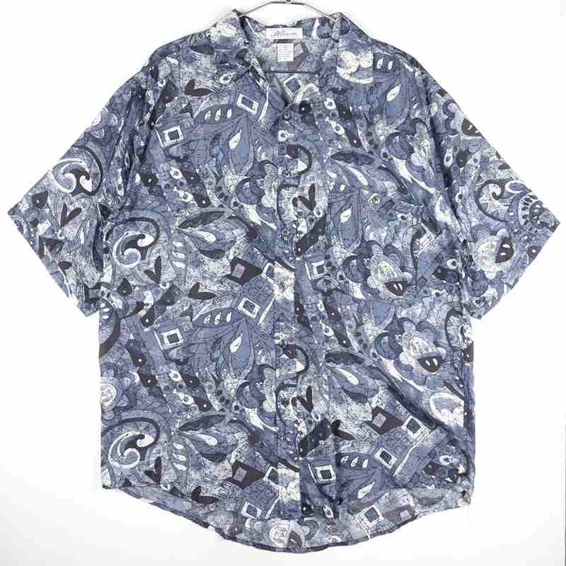 古着のシルク柄シャツ