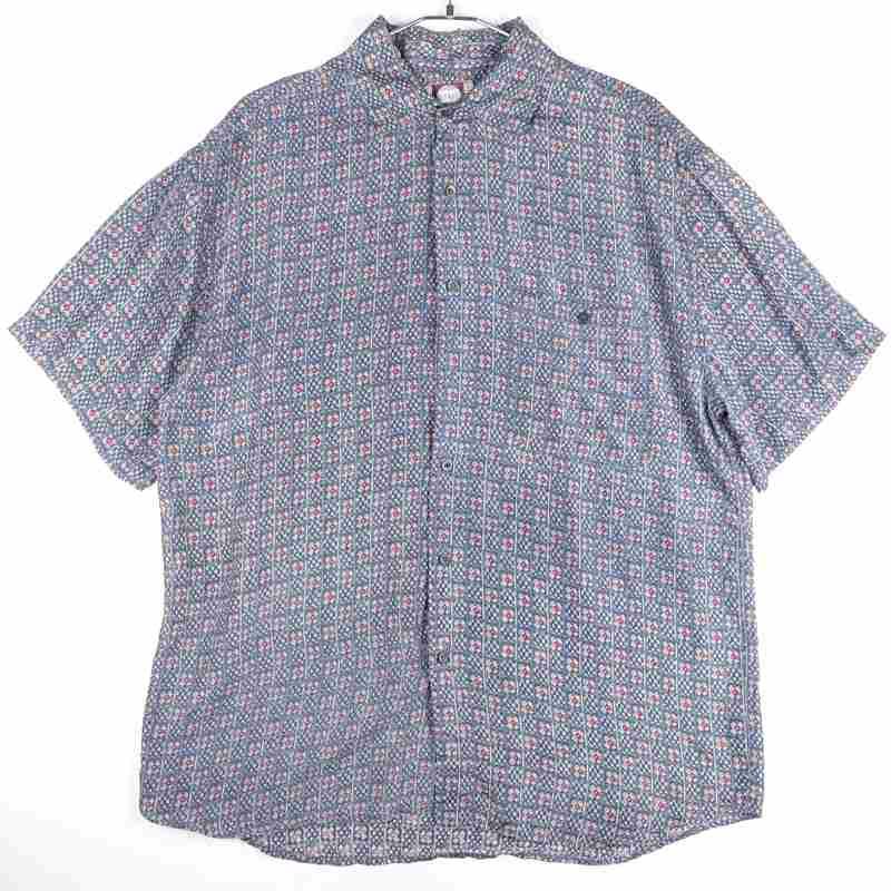 古着のシルク柄シャツ