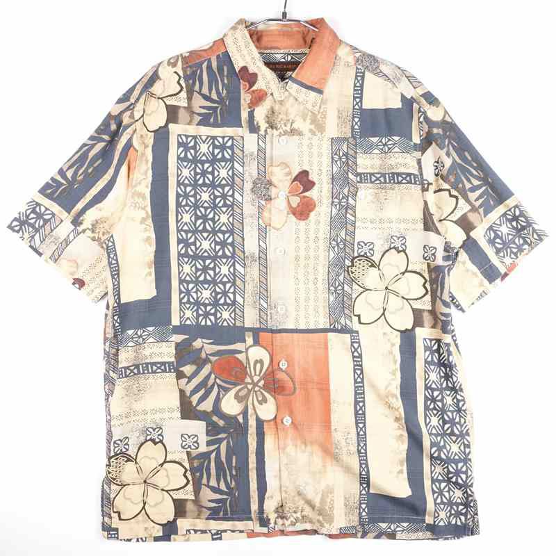 古着の花柄半袖シャツ