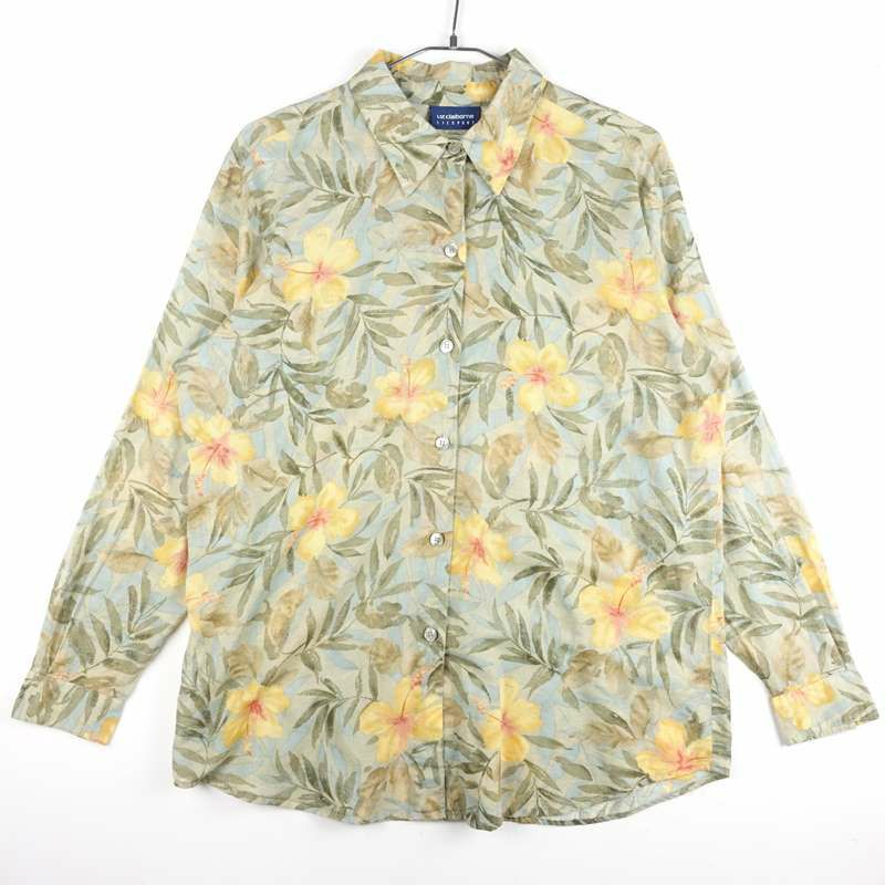 古着の総柄長袖シャツ