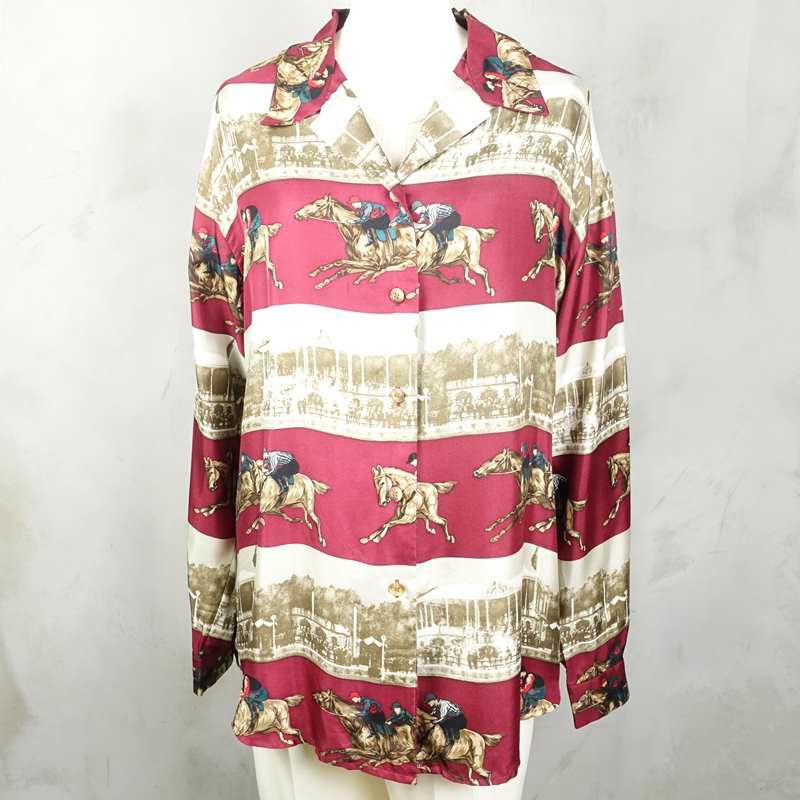 古着の長袖柄シャツ