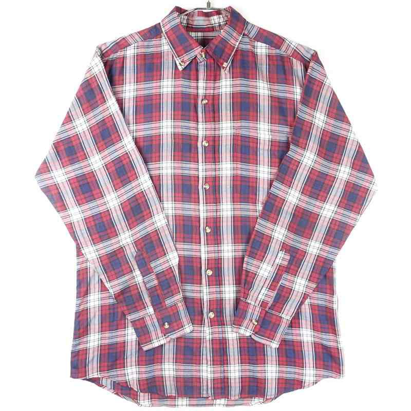 古着のチェック長袖シャツ