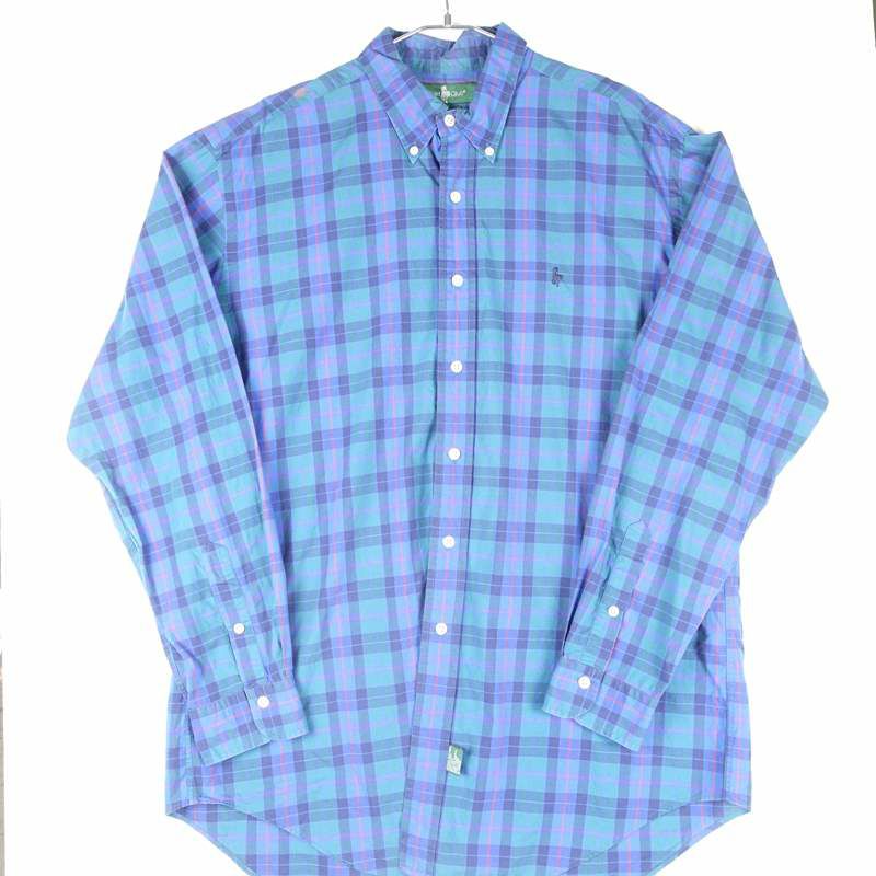 古着のチェック長袖シャツ