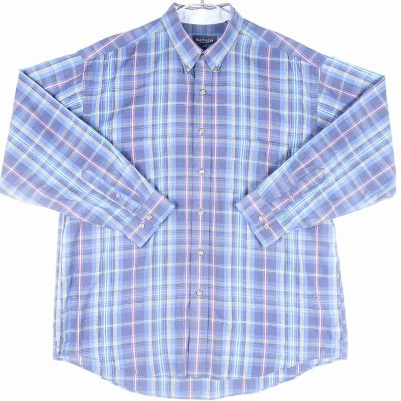 古着のチェック長袖シャツ