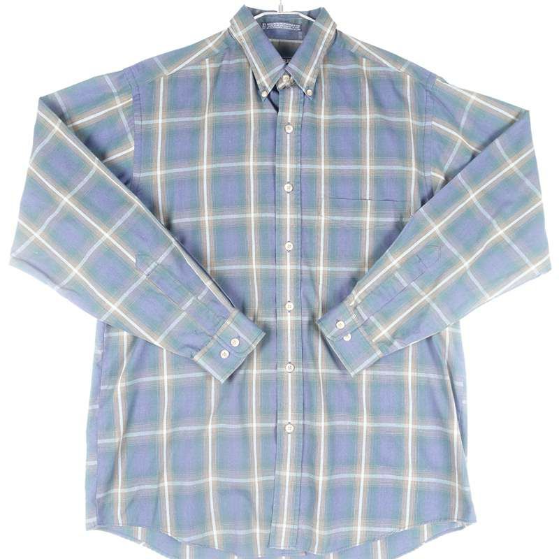 古着のチェック長袖シャツ