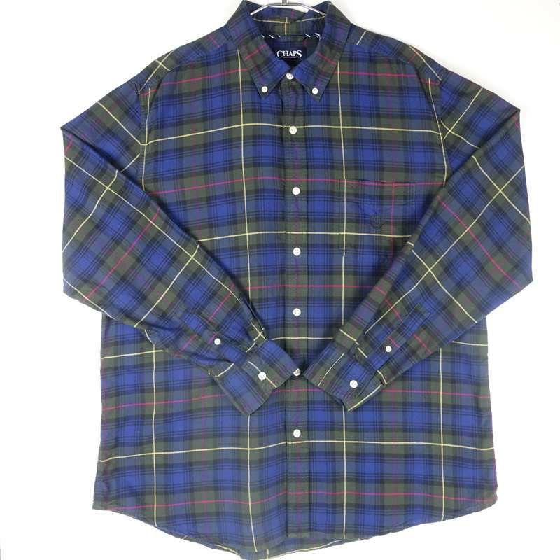 古着のチェック長袖シャツ