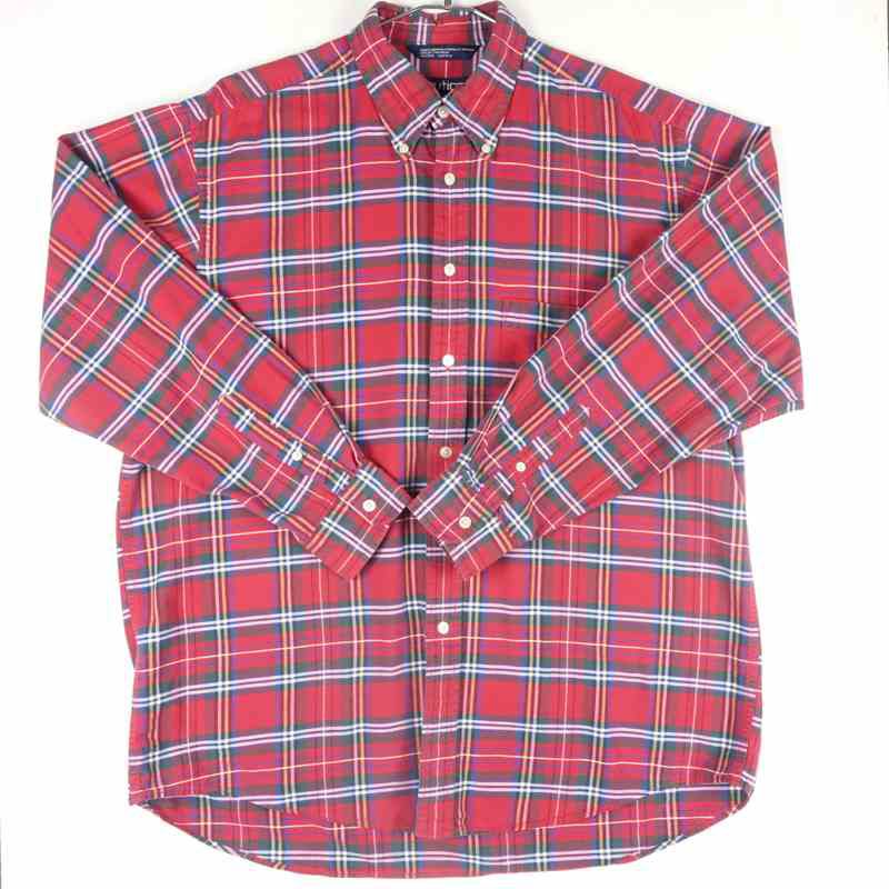 古着のチェック長袖シャツ