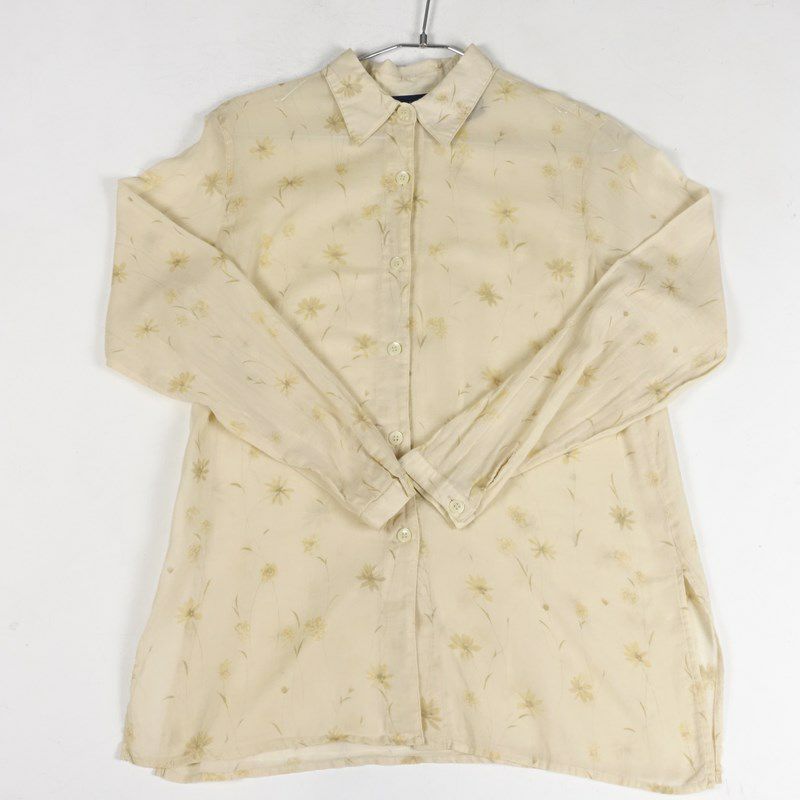古着の花柄長袖シャツ