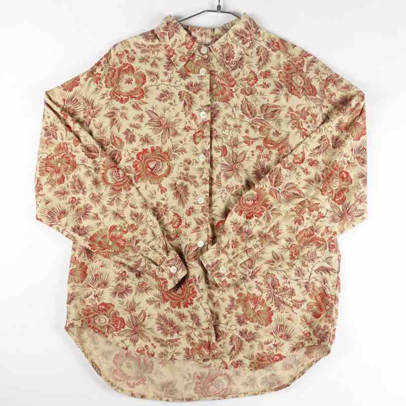古着の花柄長袖シャツ