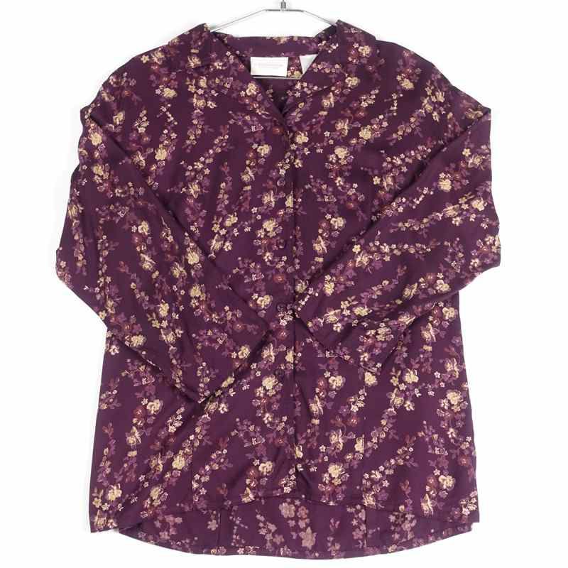 古着の花柄長袖シャツ