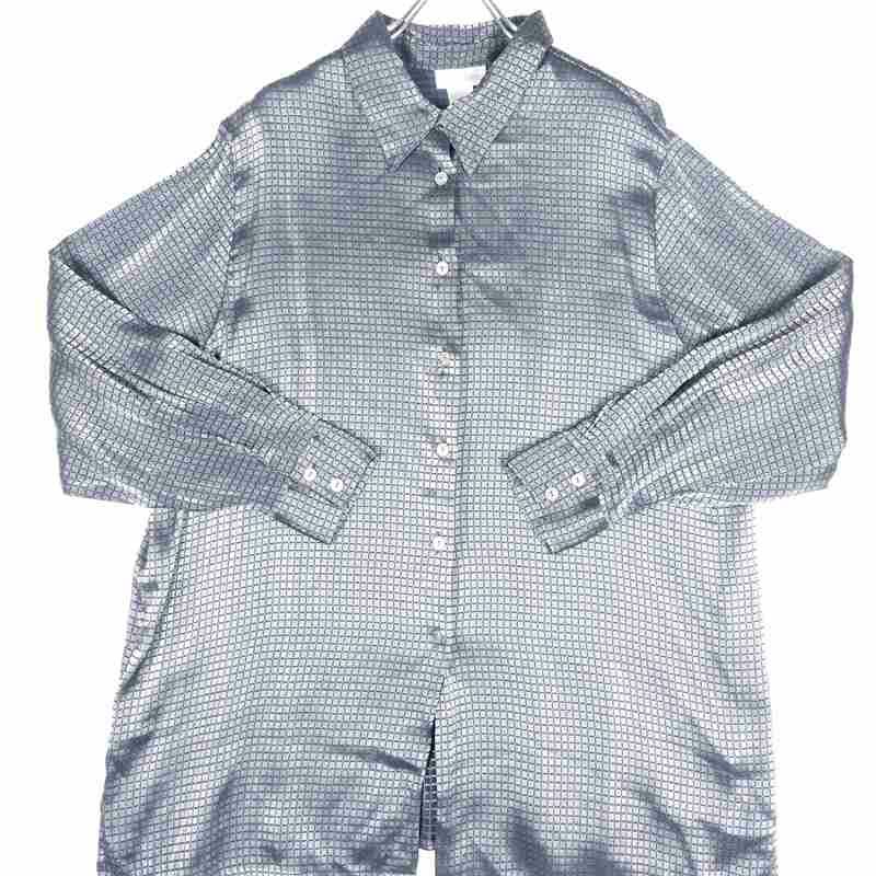 古着のチェック長袖シャツ