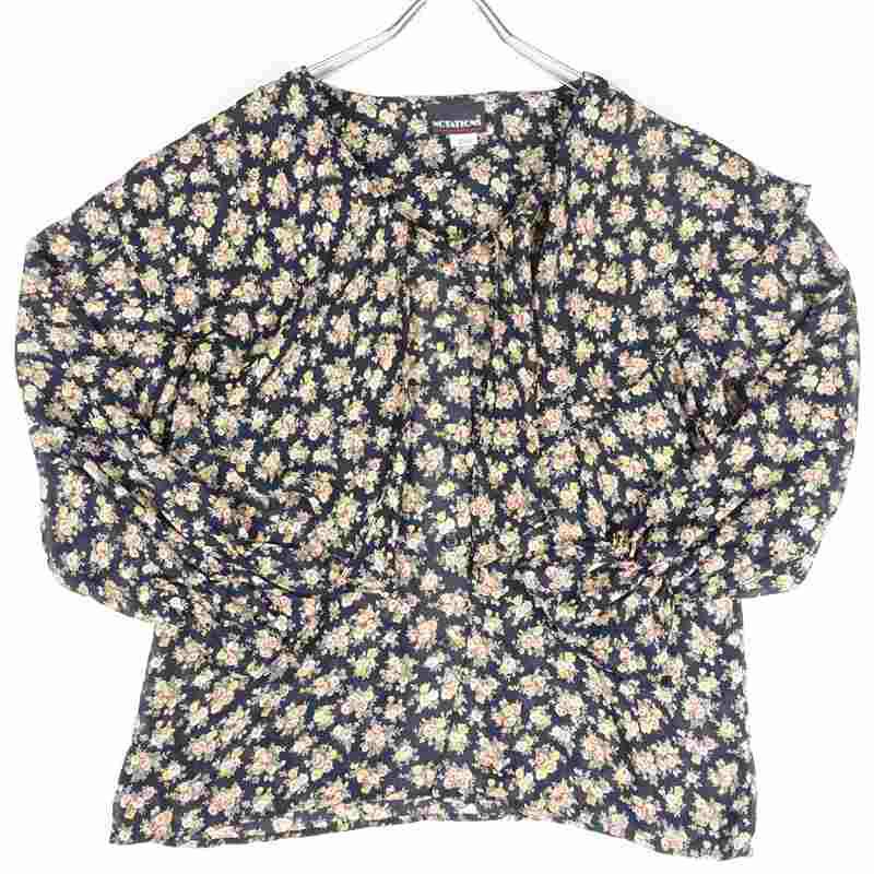 古着の長袖柄シャツ