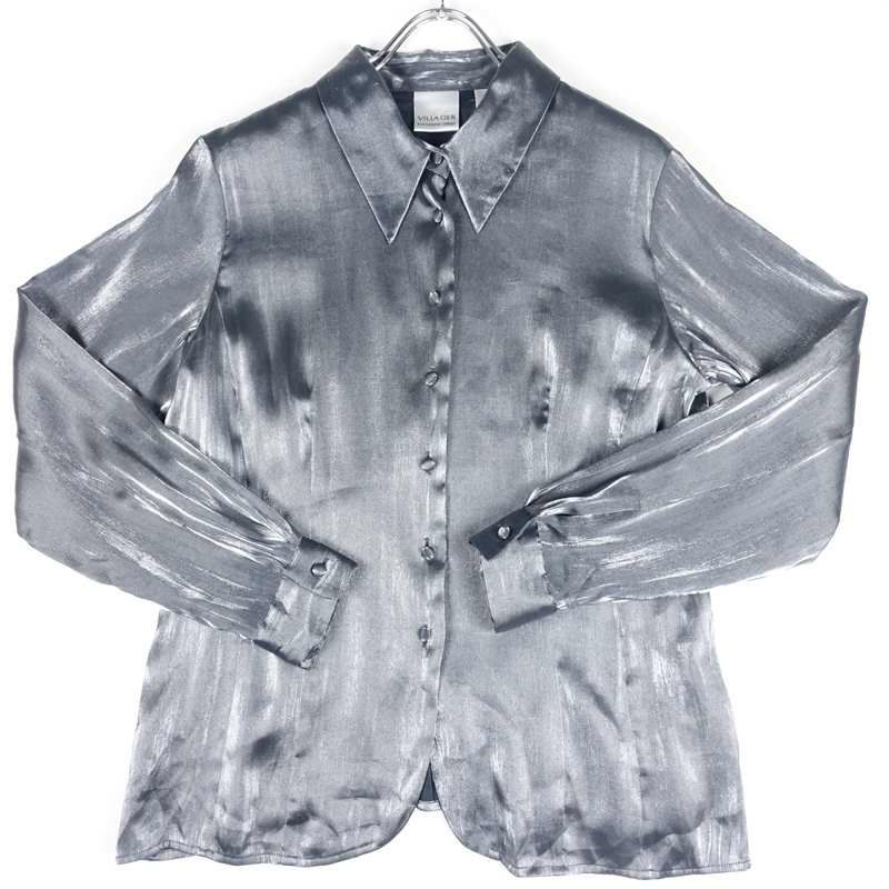 古着のメタリック長袖シャツ