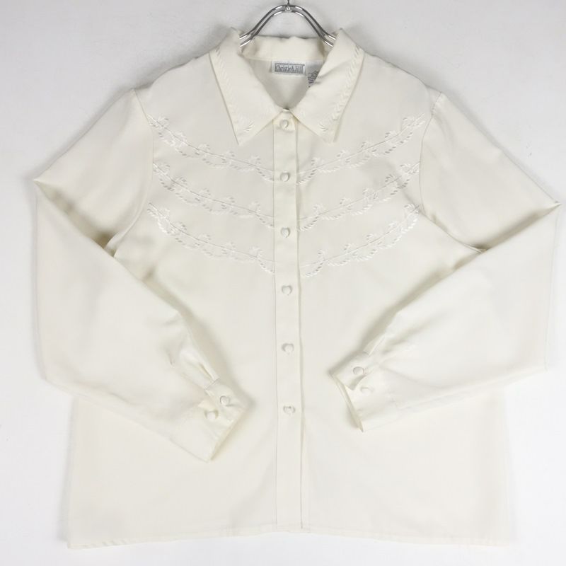 古着の刺繍長袖シャツ
