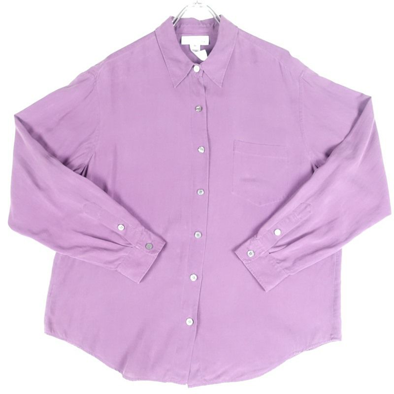 古着のシルク長袖シャツ