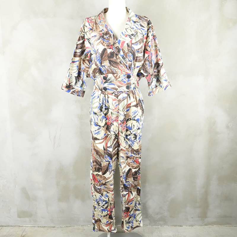 古着の総柄ジャンプスーツ