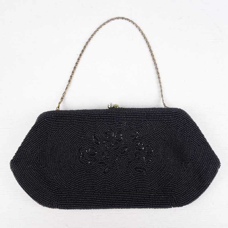 古着の花モチーフハンドバッグ