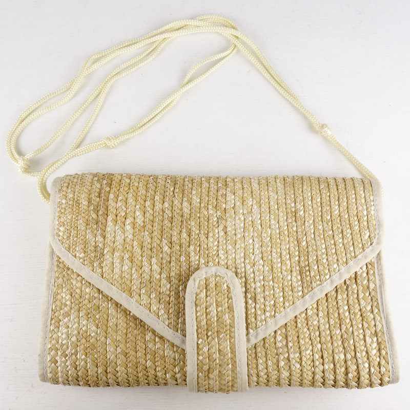 古着の麦わらショルダーバッグ