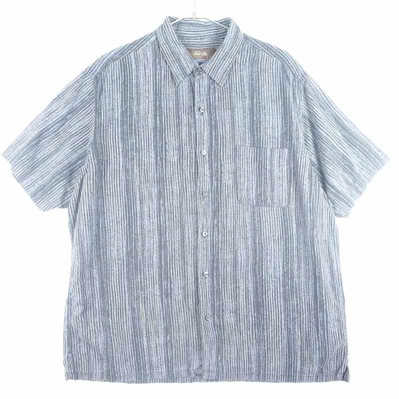 古着の同系色柄半袖シャツ