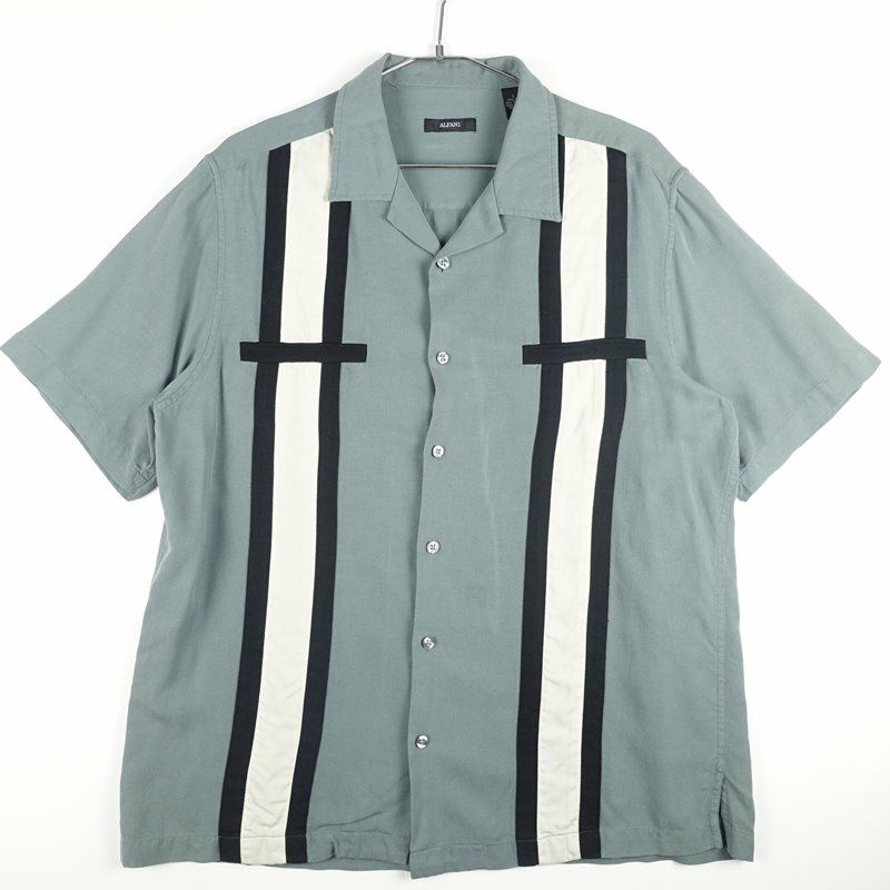 古着の開襟シルク半袖シャツ