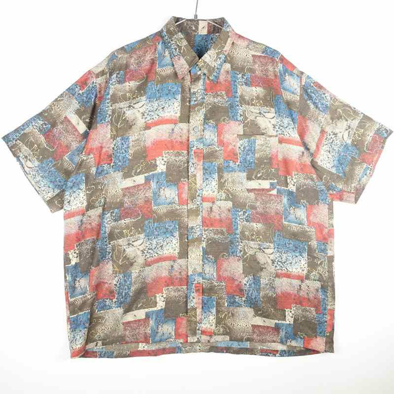 古着のシルク半袖シャツ