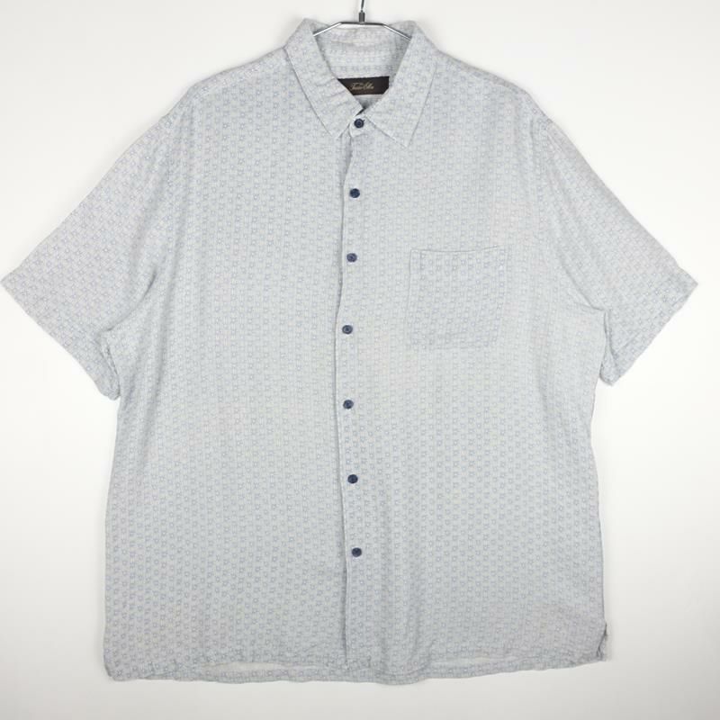 古着の小紋柄半袖シャツ