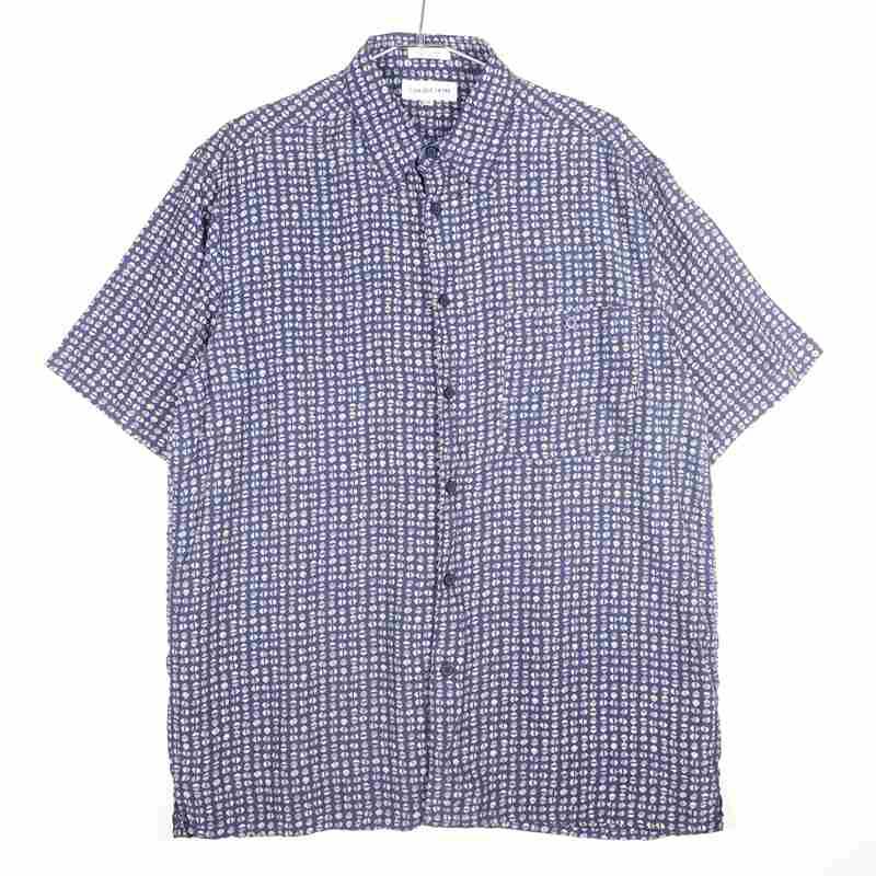 古着の小紋柄半袖シャツ