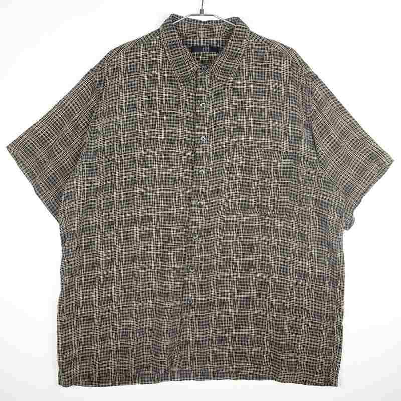 古着のチェック半袖シャツ