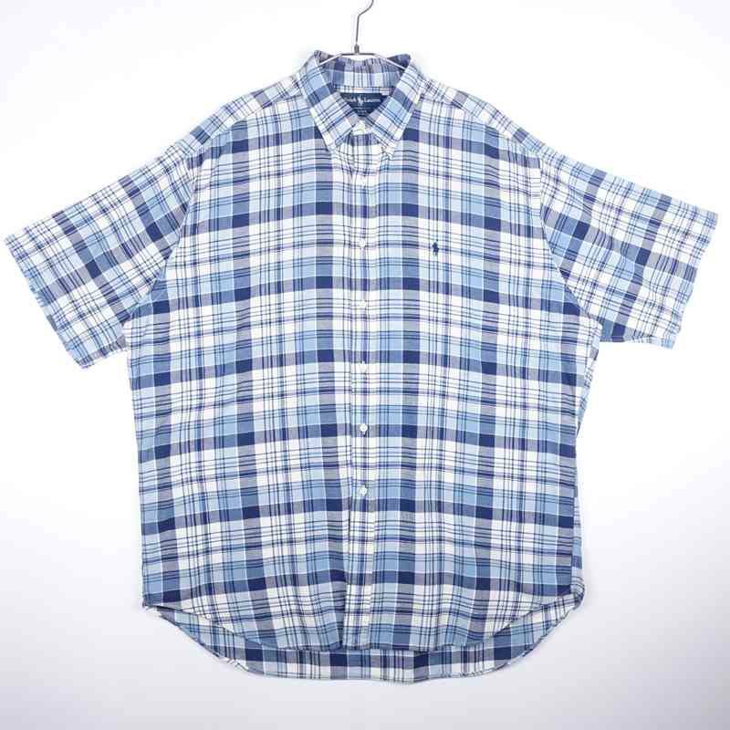 古着のラルフローレン チェック半袖シャツ