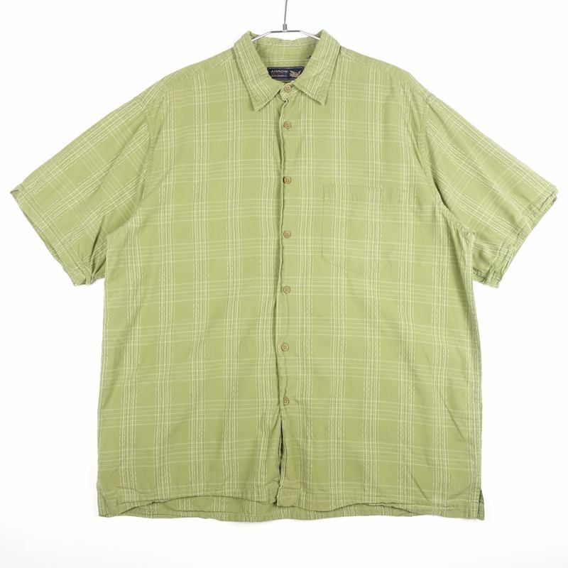 古着のチェック半袖シャツ