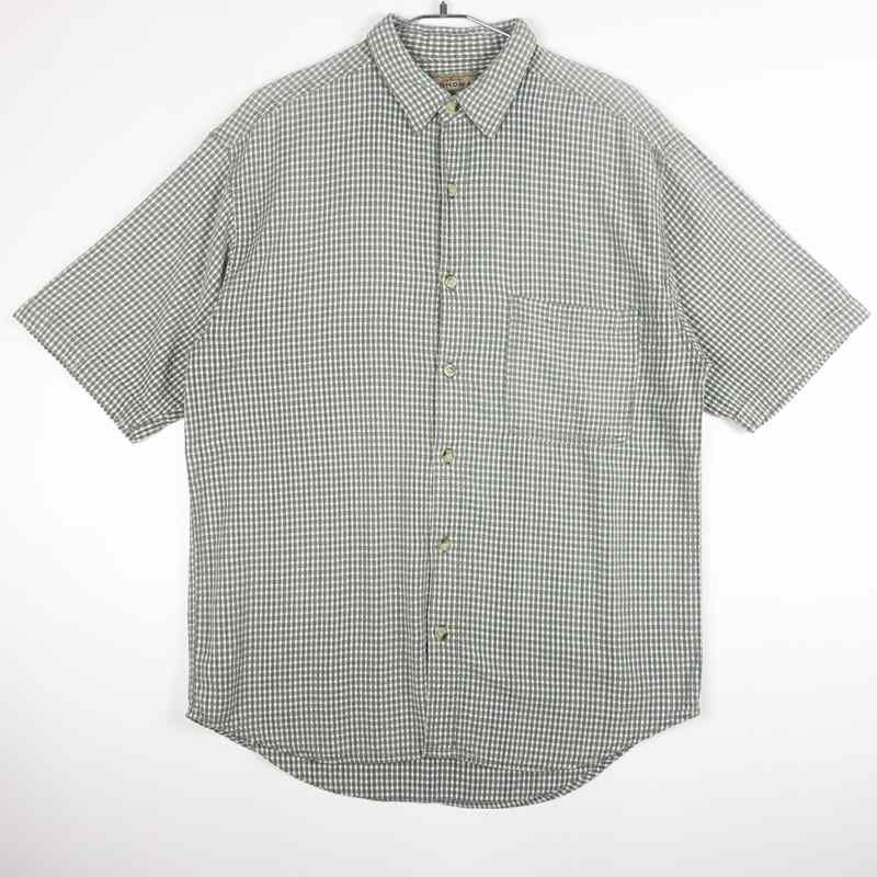 古着のチェック 半袖シャツ