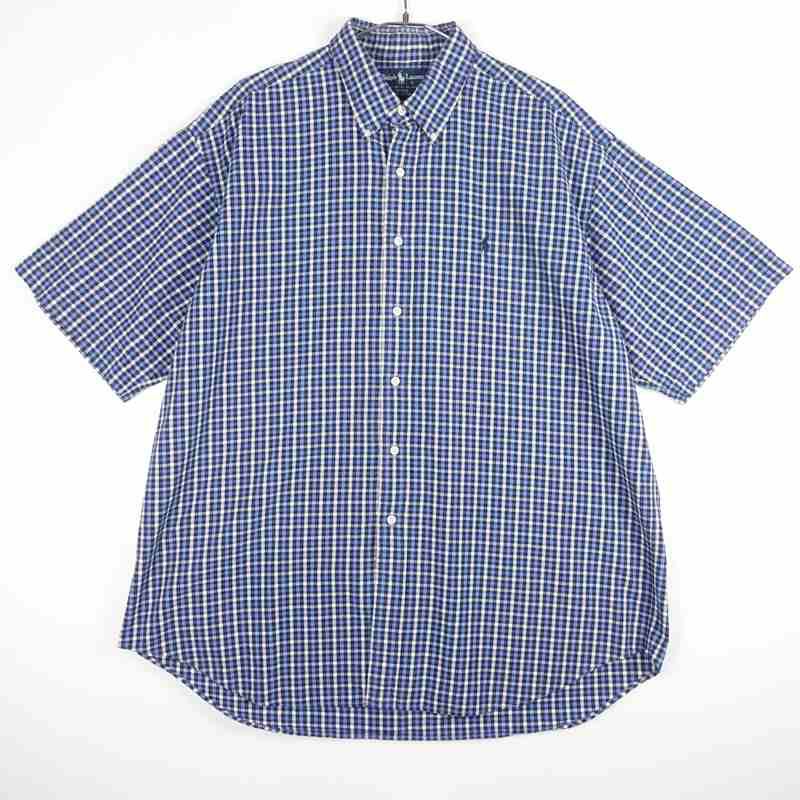 古着のラルフローレンチェック 半袖シャツ