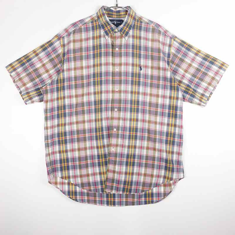古着のラルフローレンチェック半袖シャツ