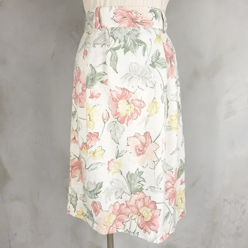古着の花柄ミニ丈 スカート