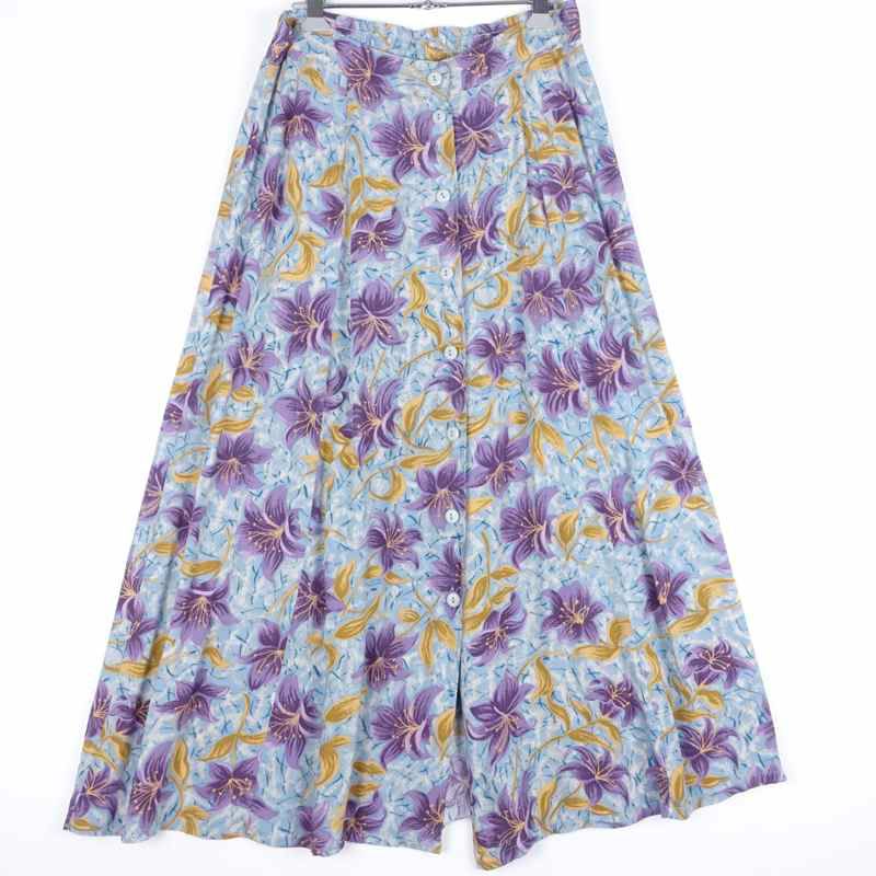 古着の花柄レーヨンフレアスカート