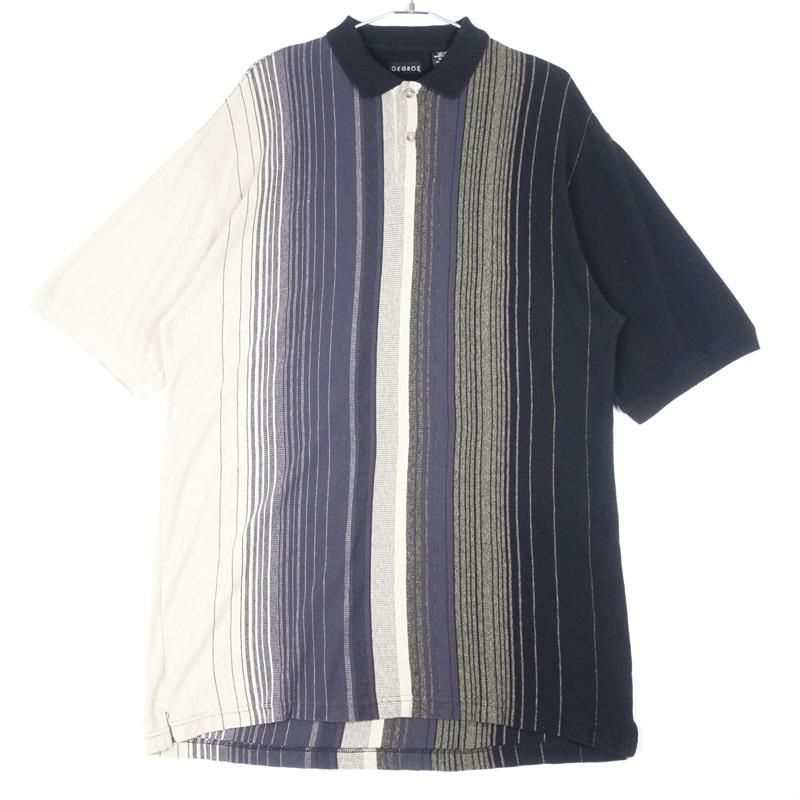 古着のストライプ柄ポロシャツ
