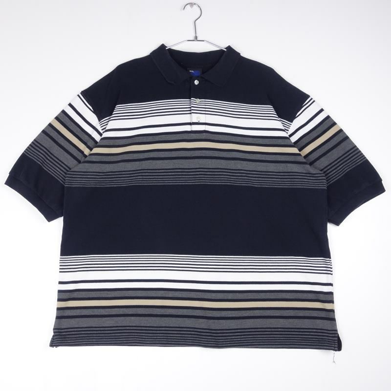 古着のボーダー半袖ポロシャツ
