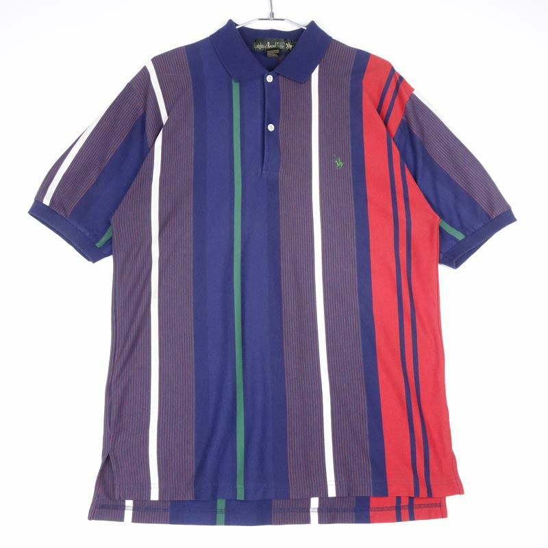 古着のストライプ半袖ポロシャツ
