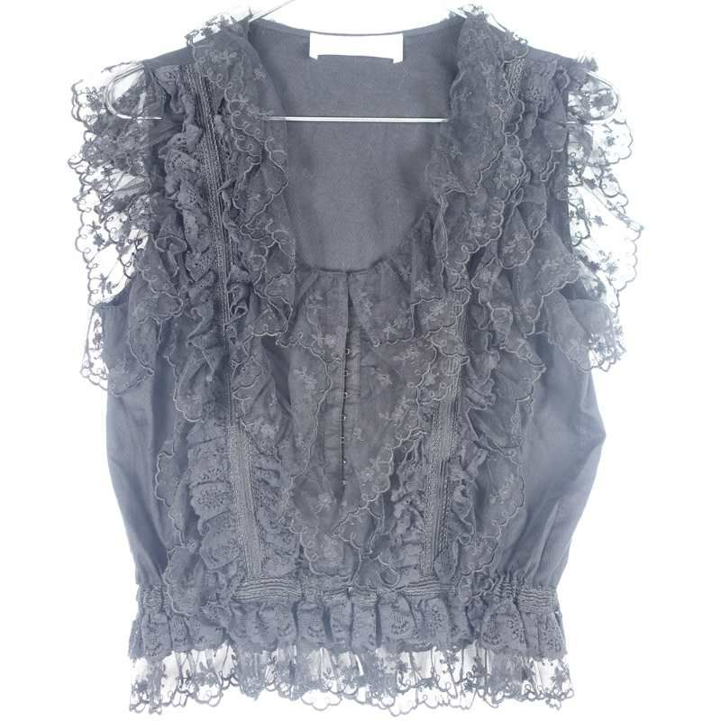 古着のフリルレースビスチェ