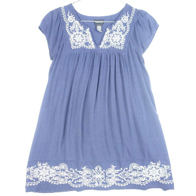 古着の刺繍半袖ワンピース