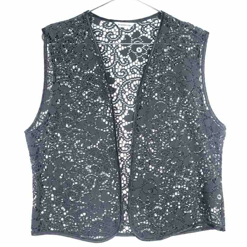 古着のシースルー前開きベスト