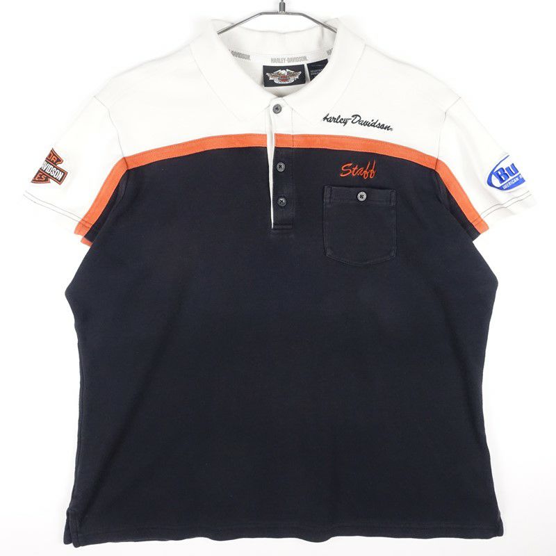 古着のハーレーダビッドソン刺繍ポロシャツ