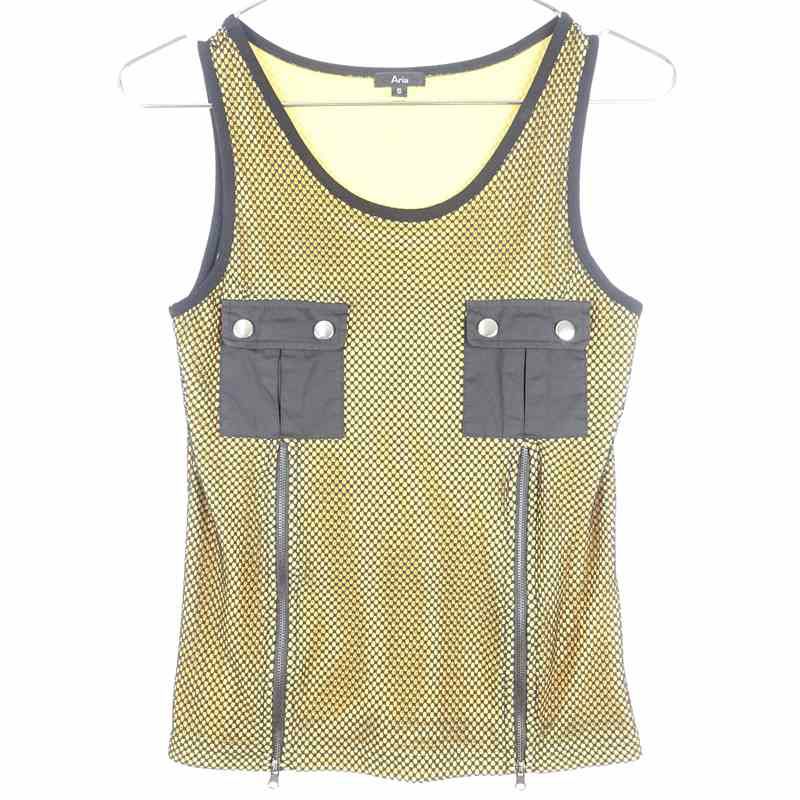 古着のシースルーメッシュタンクトップ