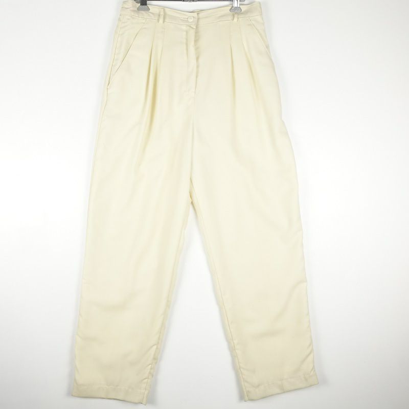 古着のタック入りホワイトスラックス