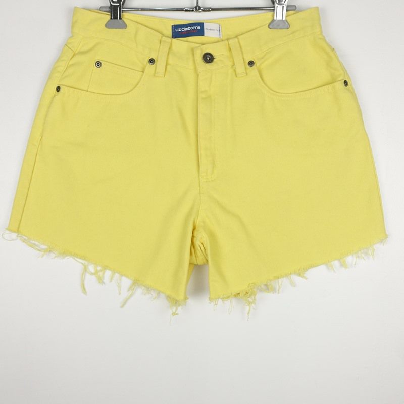 古着のカラーデニムショートパンツ