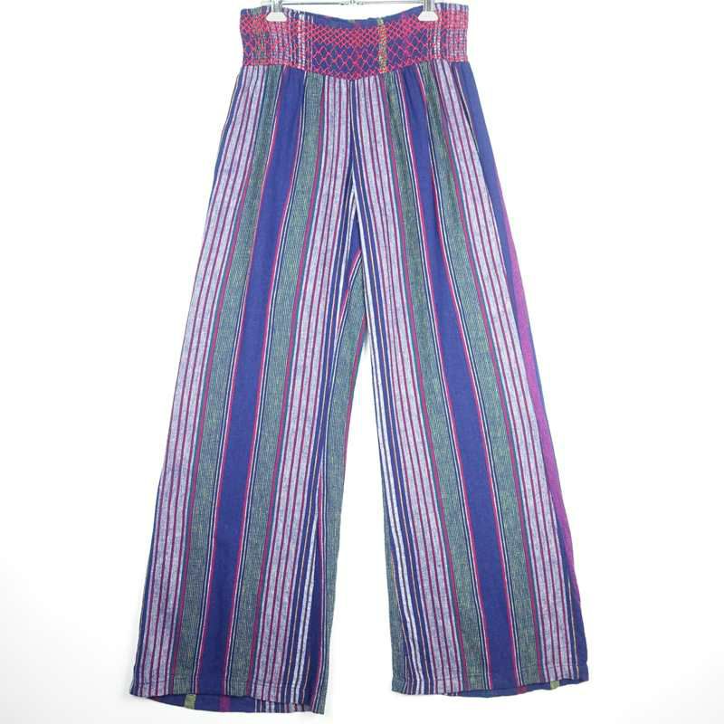 古着のエスニック風ストライプフレアパンツ